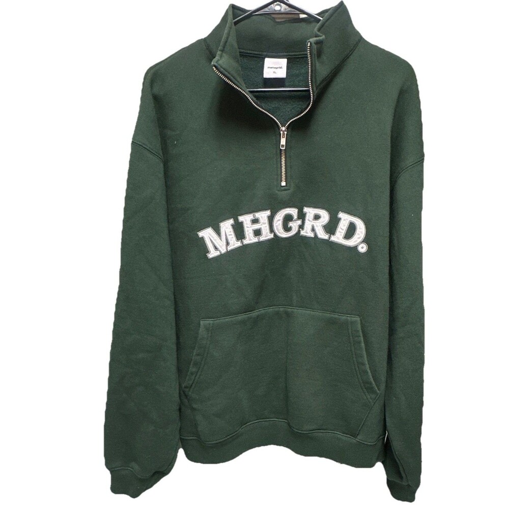 Mahagrid MHGRD Green Quarter Zip Sweatshirt XL Korean Streetwear Pullover